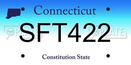 SFT422 Connecticut License Plate