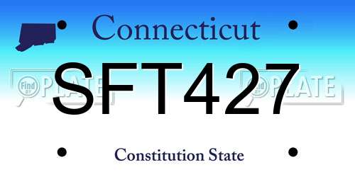 SFT427 Connecticut License Plate