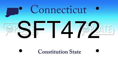 SFT472 Connecticut License Plate
