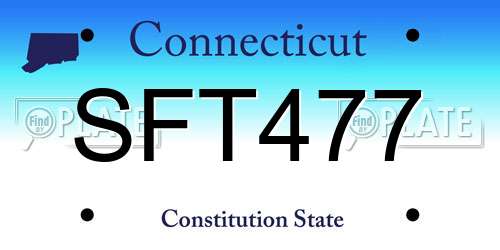 SFT477 Connecticut License Plate