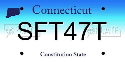SFT47T Connecticut License Plate