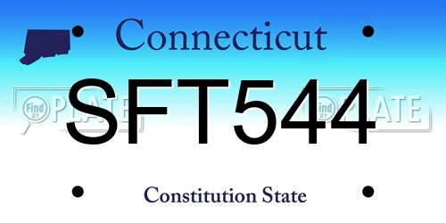SFT544 Connecticut License Plate