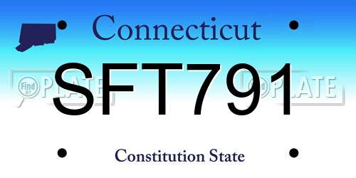 SFT791 Connecticut License Plate