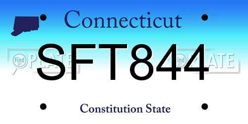 SFT844 Connecticut License Plate