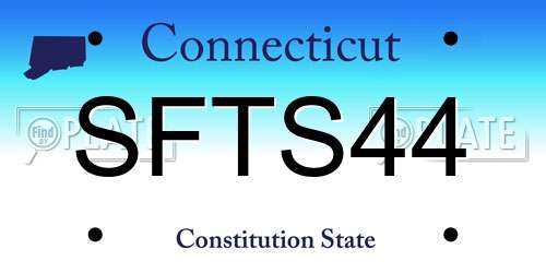 SFTS44 Connecticut License Plate