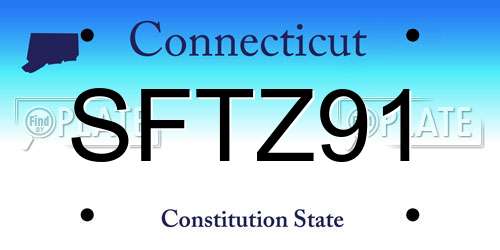 SFTZ91 Connecticut License Plate