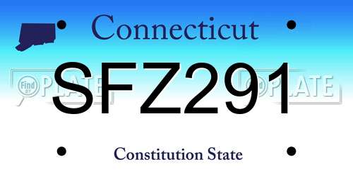 SFZ291 Connecticut License Plate
