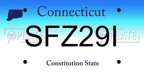 SFZ29I Connecticut License Plate