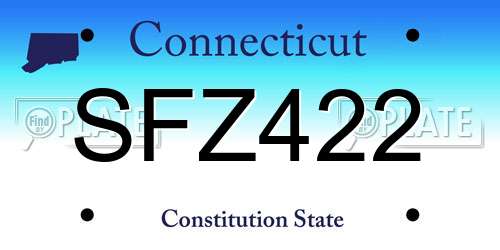 SFZ422 Connecticut License Plate