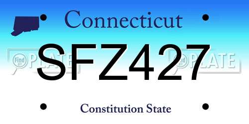 SFZ427 Connecticut License Plate