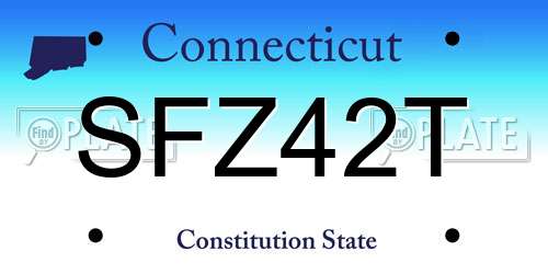 SFZ42T Connecticut License Plate