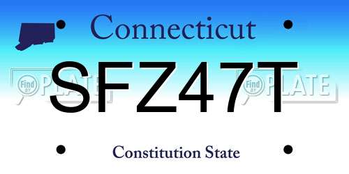 SFZ47T Connecticut License Plate