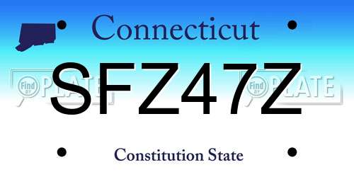 SFZ47Z Connecticut License Plate