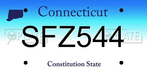 SFZ544 Connecticut License Plate