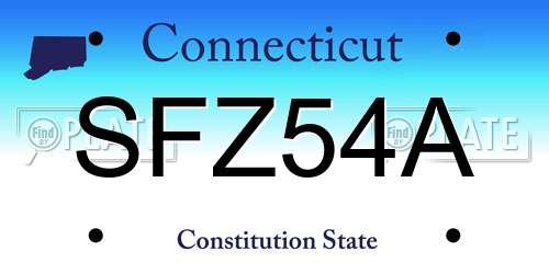 SFZ54A Connecticut License Plate