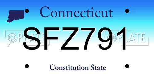 SFZ791 Connecticut License Plate
