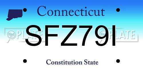 SFZ79I Connecticut License Plate