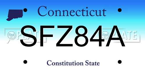 SFZ84A Connecticut License Plate