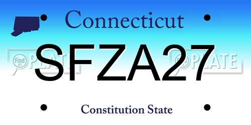 SFZA27 Connecticut License Plate