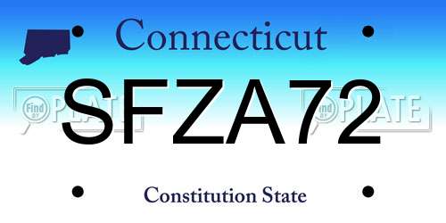 SFZA72 Connecticut License Plate