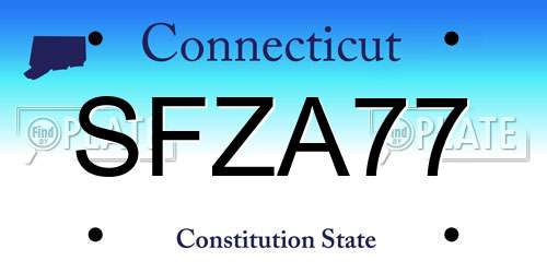 SFZA77 Connecticut License Plate