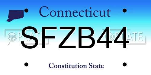 SFZB44 Connecticut License Plate