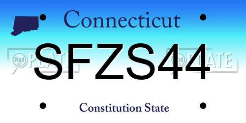 SFZS44 Connecticut License Plate