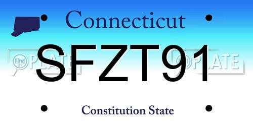 SFZT91 Connecticut License Plate