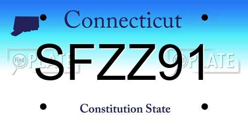 SFZZ91 Connecticut License Plate