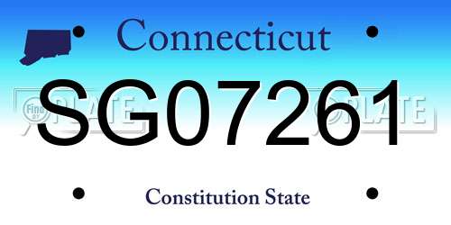 SG07261 Connecticut License Plate