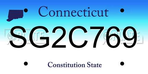 SG2C769 Connecticut License Plate