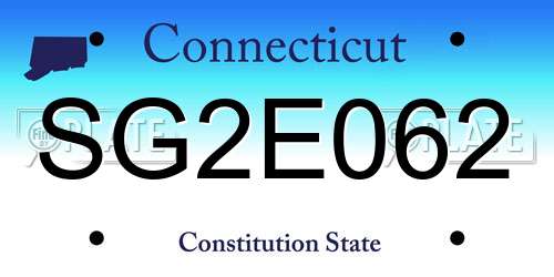 SG2E062 Connecticut License Plate
