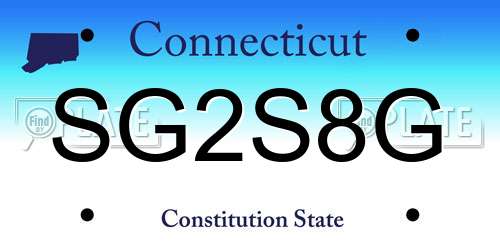 SG2S8G Connecticut License Plate