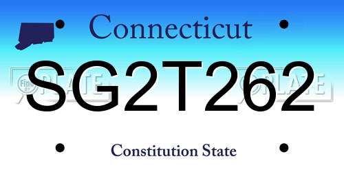 SG2T262 Connecticut License Plate