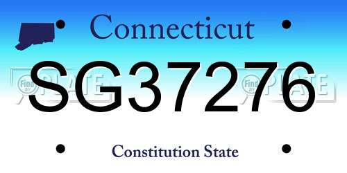 SG37276 Connecticut License Plate