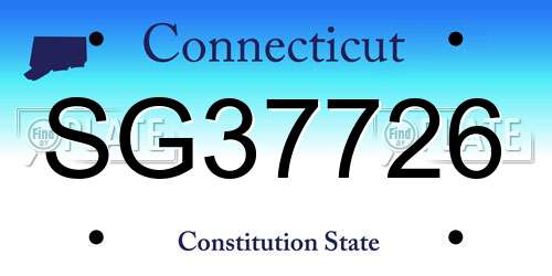 SG37726 Connecticut License Plate
