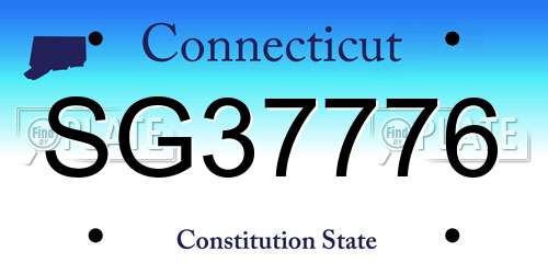 SG37776 Connecticut License Plate