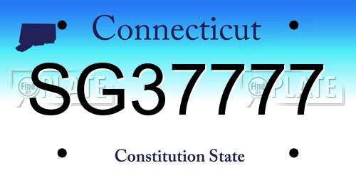 SG37777 Connecticut License Plate
