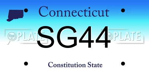 SG44 Connecticut License Plate
