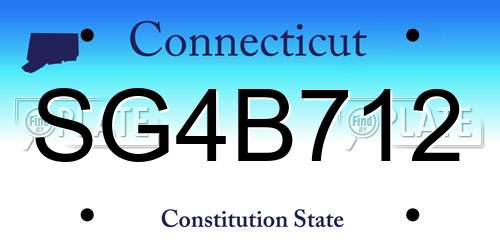 SG4B712 Connecticut License Plate