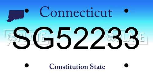 SG52233 Connecticut License Plate