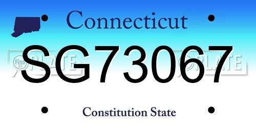 SG73067 Connecticut License Plate