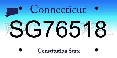 SG76518 Connecticut License Plate