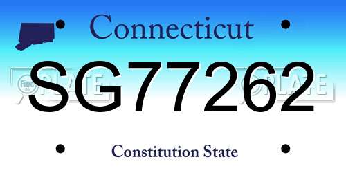 SG77262 Connecticut License Plate