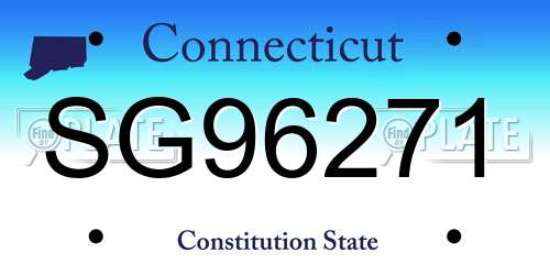 SG96271 Connecticut License Plate
