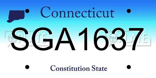 SGA1637 Connecticut License Plate