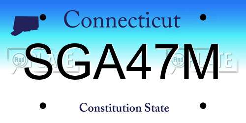 SGA47M Connecticut License Plate