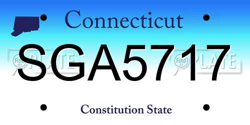 SGA5717 Connecticut License Plate