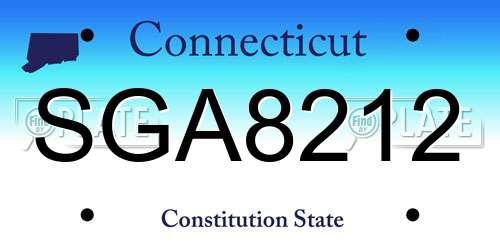 SGA8212 Connecticut License Plate
