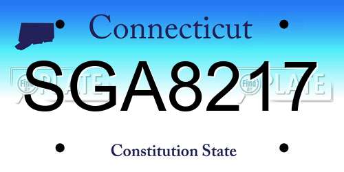 SGA8217 Connecticut License Plate